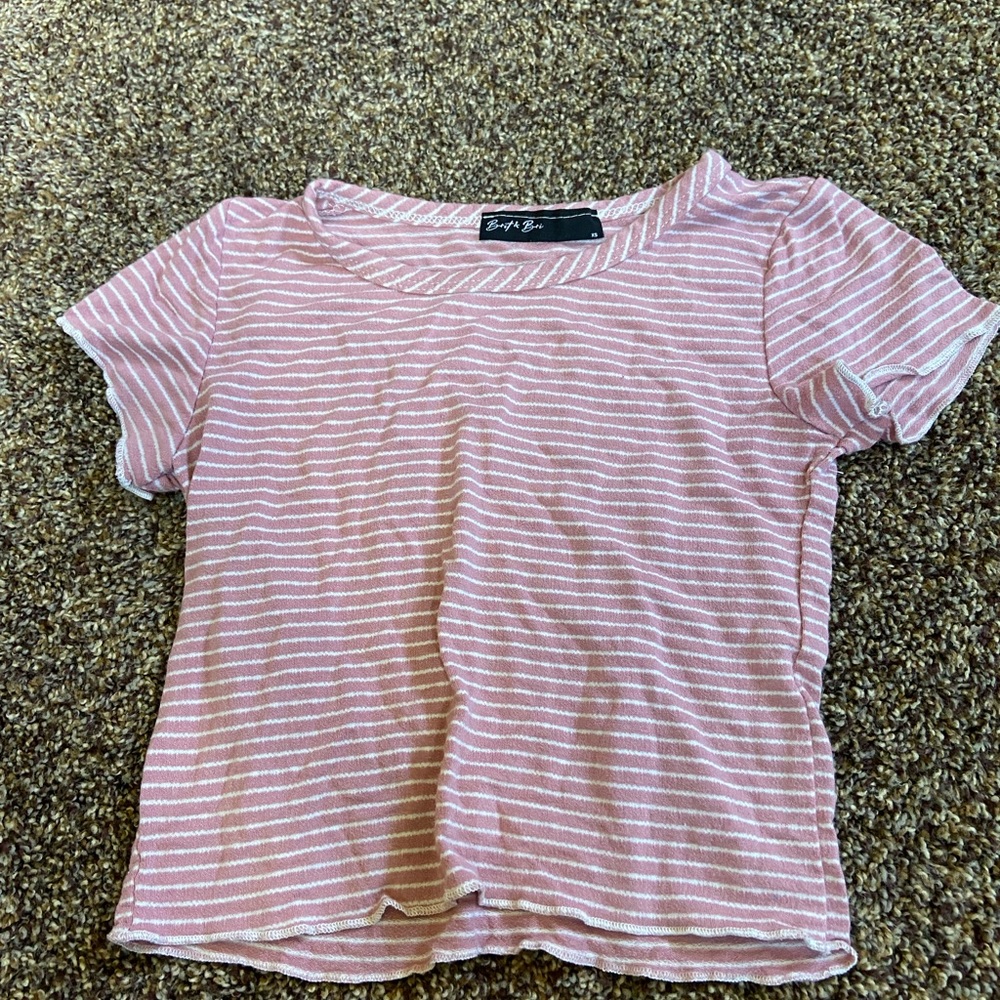 Pink striped crop top